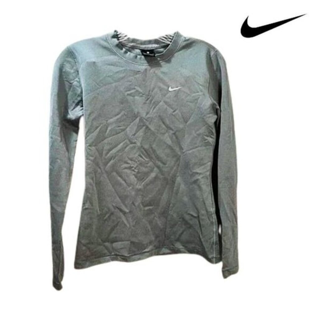 Nike Womens PRO Dri-Fit Fitness Workout T-Shirt Long Sleeve Crewneck Shirt‎ Top